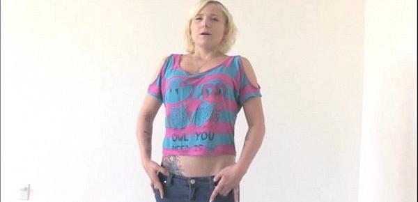  Amateur blonde Marsha gives a REALLY rough wet BJ at her Calendar audition today